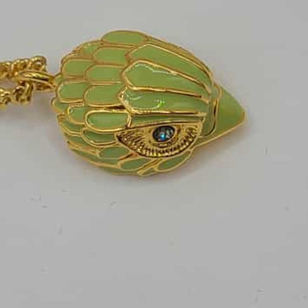 Kurt Geiger Green Enamel Eagle Gold Tone Pendant Necklace NWT!  NEW! - Picture 2 of 9